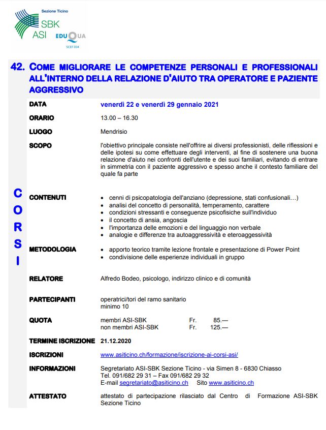 Asi Ticino Asiticino Ch Programma Corsi